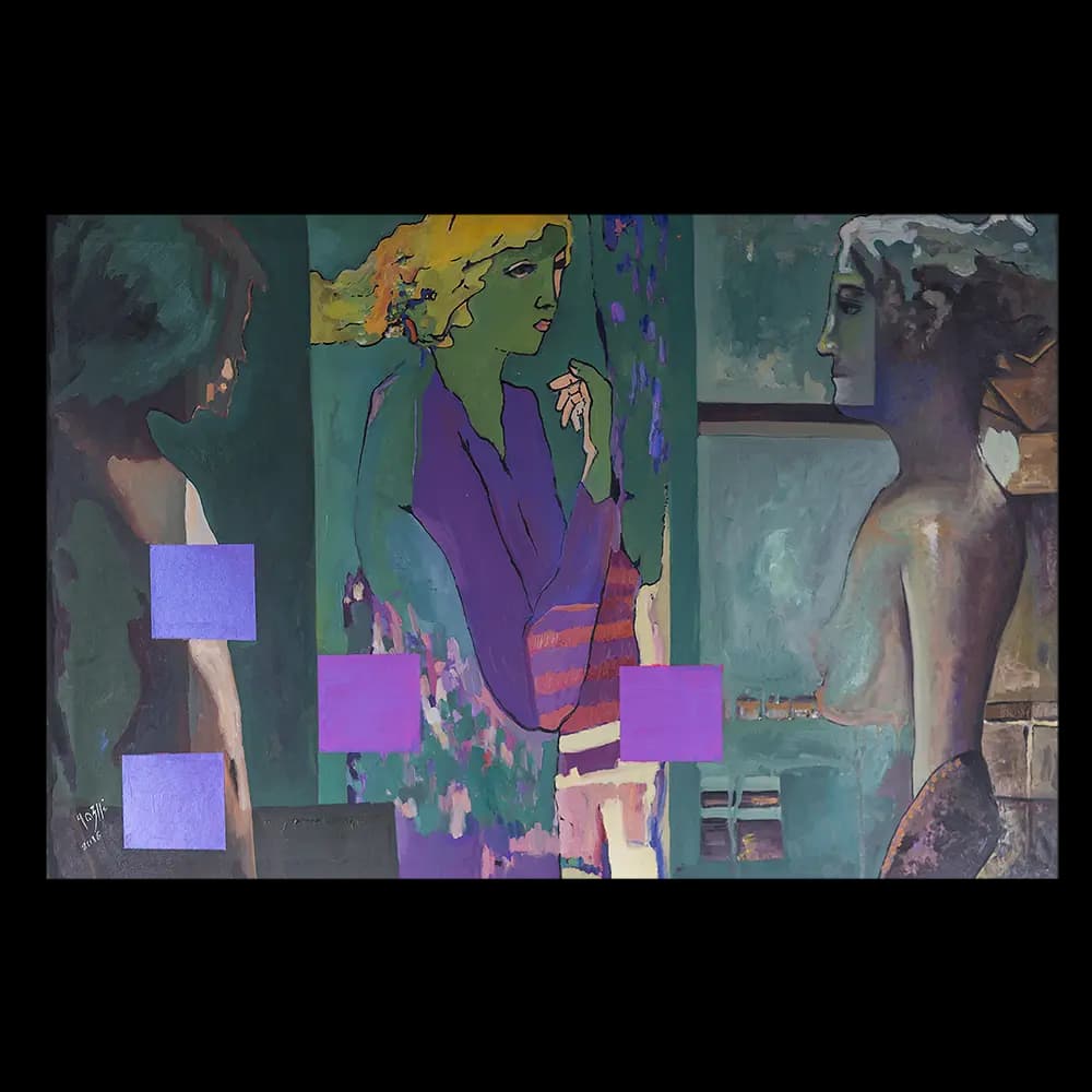 تابلو نقاشی ترکیب مواد